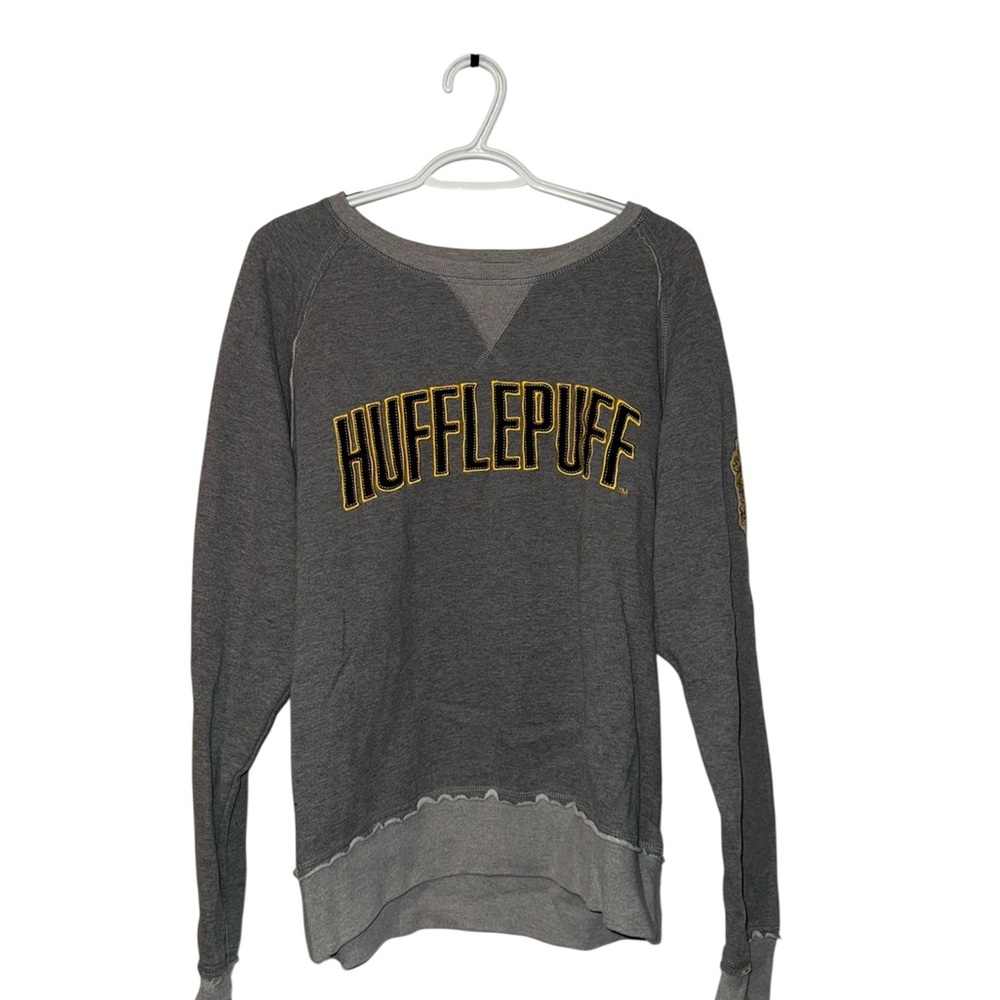 Gray Hufflepuff Women's Crew Neck Sweater